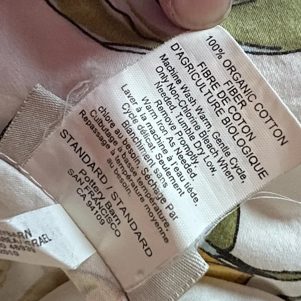 POTTERY BARN Sophia Standard Pillowcase Sham Red Orange Poppy Flower HTF RARE